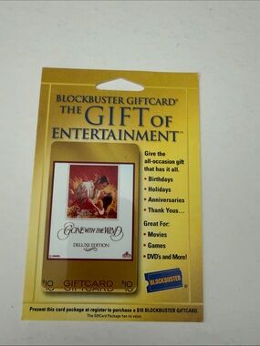 No Value Blockbuster Gift Card with Packaging Gone With the Wind deluxe edition